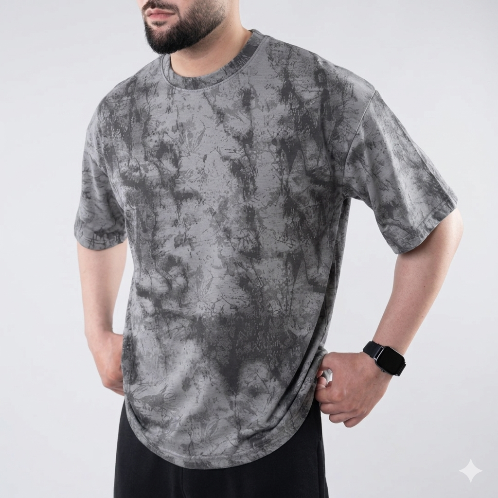 ELITE ACID GREY DROP SHOULDER