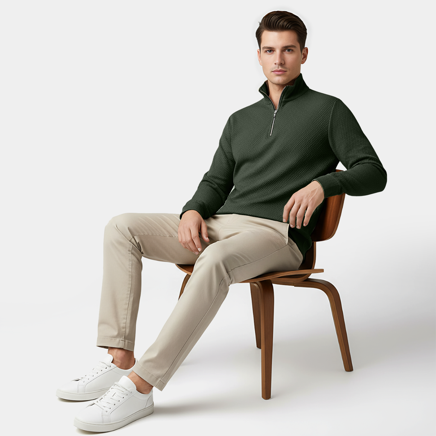 HORIZEN Premium sweats shirt in olive.