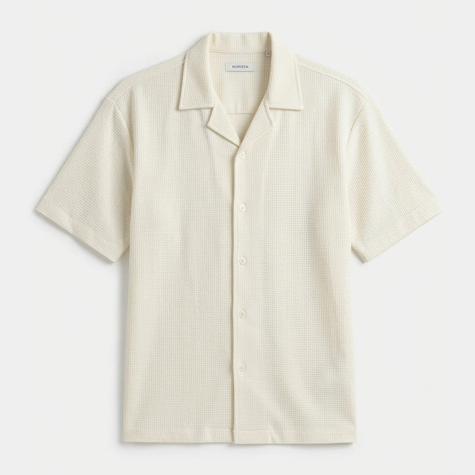 WAFFLE FROMAL BIEGE SHIRT.