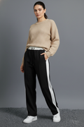 WOMEN BLK-WHI TROUSER